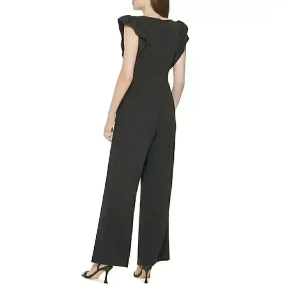 NEW! Calvin Klein Women's 14 Flutter-Sleeve Jumpsuit NWT $139 - Picture 2 of 3